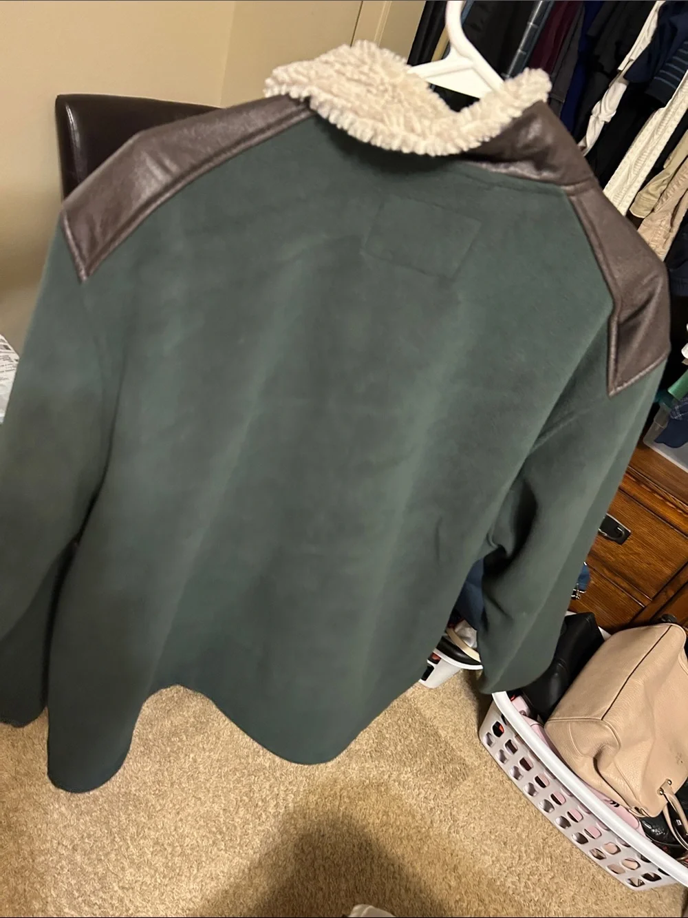 Orvis Green Fleece Jacket with Sherpa Collar
